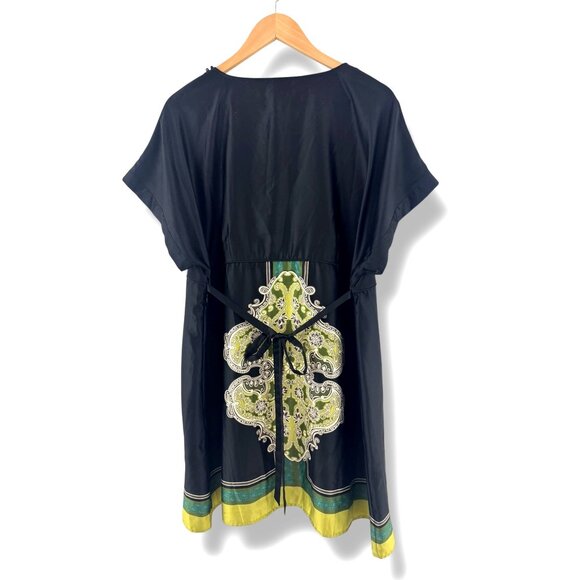 Lane Bryant Beaded V-Neck Shiny Black Long Top Blouse Size 22 3X Plus Shirt - Picture 3 of 6